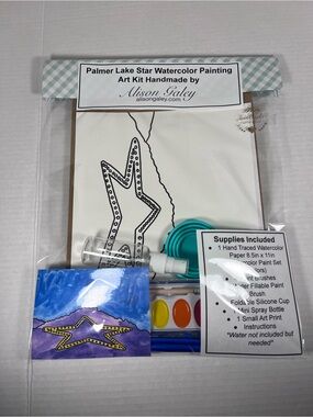 Palmer Lake Star Watercolor Painting Art Kit Handmade by Alison Galey